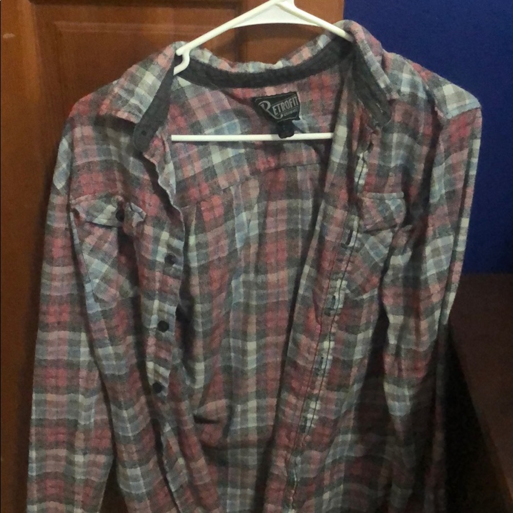 Pink Retrofit Flannel guys or girls